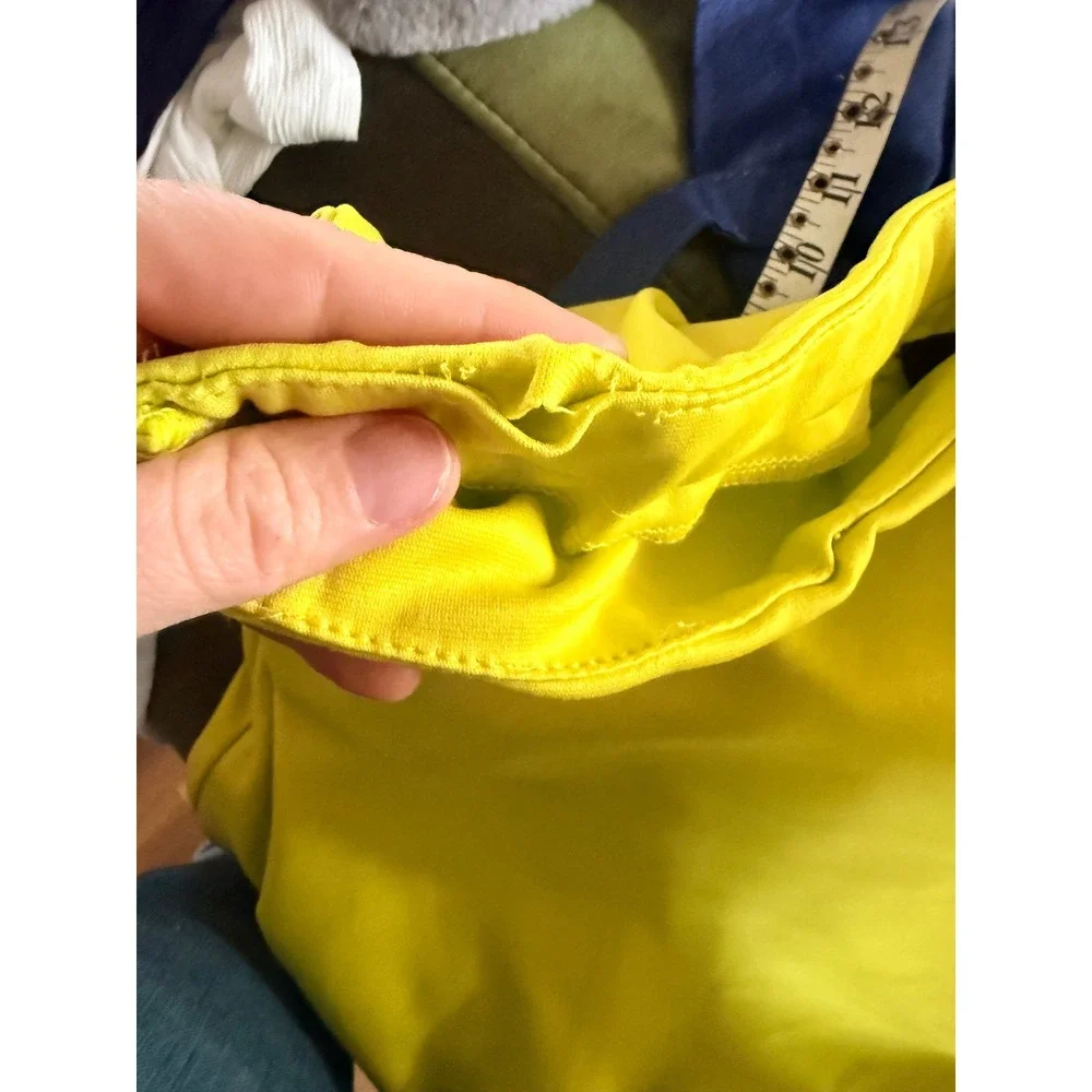 FORE Fringed Midi Skirt Lime Green‎ Asymmetrical Draped Size Large - Picture 6 of 7